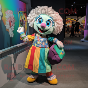 nan Juggle mascot costume character dressed with a Playsuit and Handbags