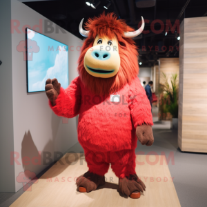 Red Yak mascotte kostuum...