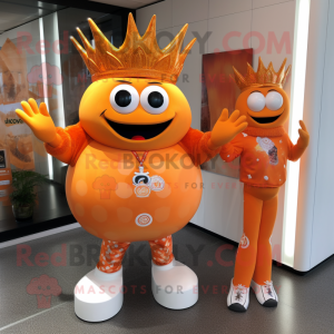 Orange konge maskot kostume...