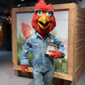 Röd Fried Chicken maskot...