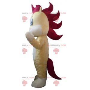 Mascotte piccolo cavallo puledro giallo bianco e rosso -