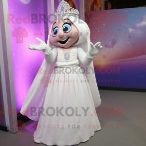 nan Wizard mascot costume character dressed with a Wedding Dress and Bracelets