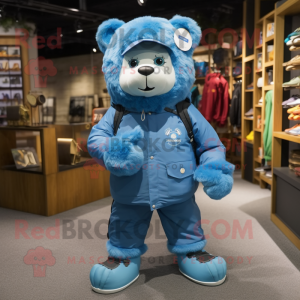 Blue Bear maskot kostume...