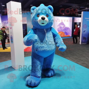 Blue Bear maskot kostume...