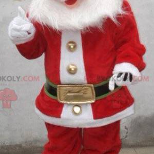 Mascote do Papai Noel vestido de vermelho e branco -