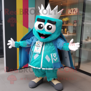 Teal King mascotte kostuum...