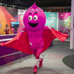 Magenta Pendant mascot costume character dressed with a Running Shorts and Shawl pins