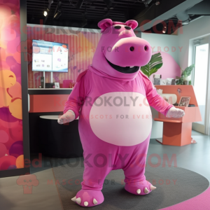 Pink Hippopotamus maskot...