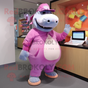 Pink Hippopotamus maskot...