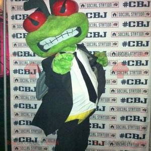 Mascotte de grenouille verte en costume cravate - Redbrokoly.com