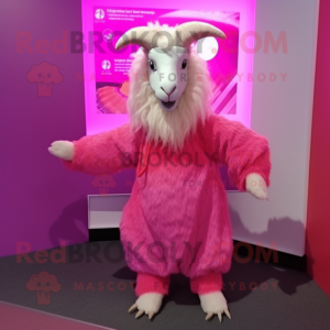 Pink Angora Goat maskot...