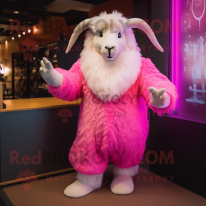 Pink Angora Goat maskot...