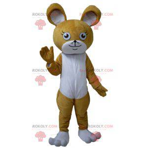 Mascotte de souris de lapin marron et blanc - Redbrokoly.com