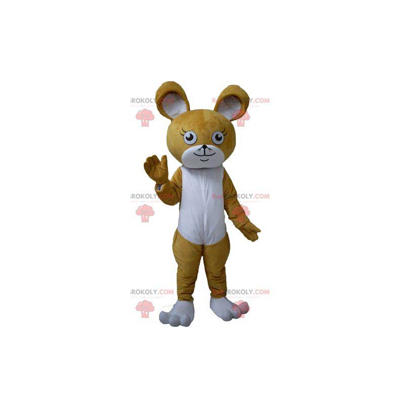 Mascota de ratón conejo marrón y blanco - Redbrokoly.com