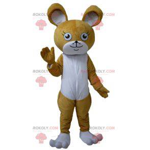 Mascotte de souris de lapin marron et blanc - Redbrokoly.com