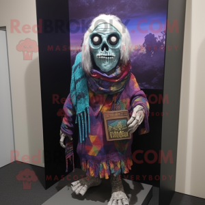 nan Undead mascot costume character dressed with a Cardigan and Scarf clips