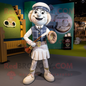 Hvid sækkepibe maskot...