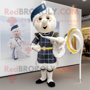 Witte doedelzak mascotte...