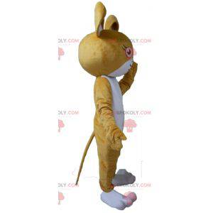 Mascotte del topo coniglio marrone e bianco - Redbrokoly.com