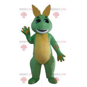 Mascotte de dinosaure vert et jaune de dragon - Redbrokoly.com