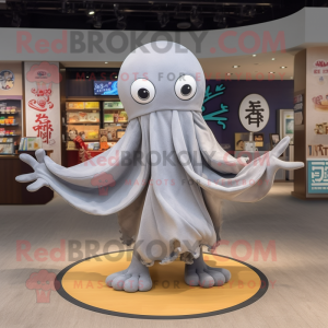 Grå Octopus maskot kostume...