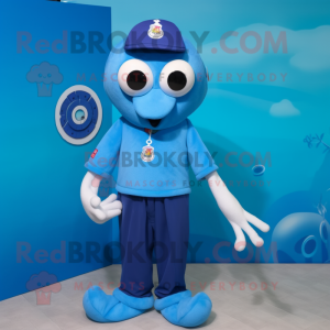 Blauer Oktopus Maskottchen...