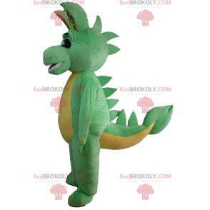 Grøn og gul drage dinosaur maskot - Redbrokoly.com