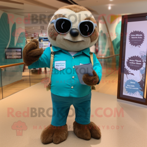 Teal Sloth mascotte kostuum...