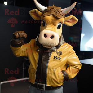 Gold Jersey Cow maskot...