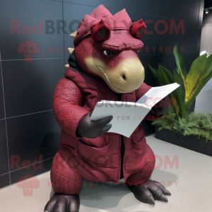 Rødbrun Ankylosaurus maskot...