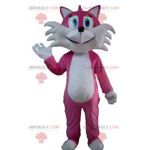 Cute and flirtatious pink and white fox mascot - Redbrokoly.com