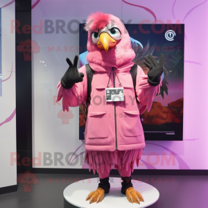 Pink Crow maskot kostume...