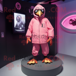 Pink Crow maskot kostume...