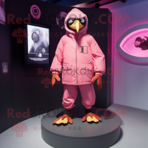 Rosa kråkemaskot drakt...