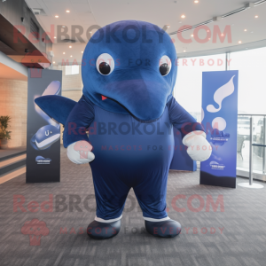 Navy Blue Whale maskot...