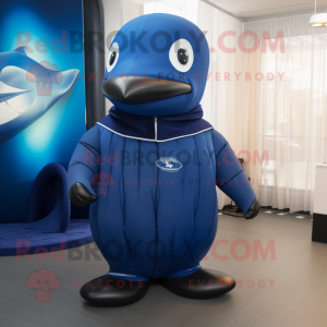 Navy Blue Whale maskot...