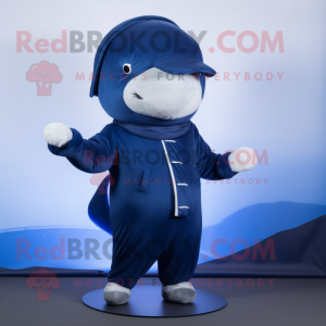 Navy Blue Whale mascotte...