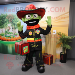 nan Fajitas mascot costume character dressed with a Jumpsuit and Briefcases