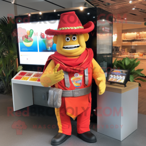 nan Fajitas mascot costume character dressed with a Jumpsuit and Briefcases