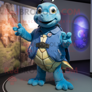 Blue Turtle maskot drakt...