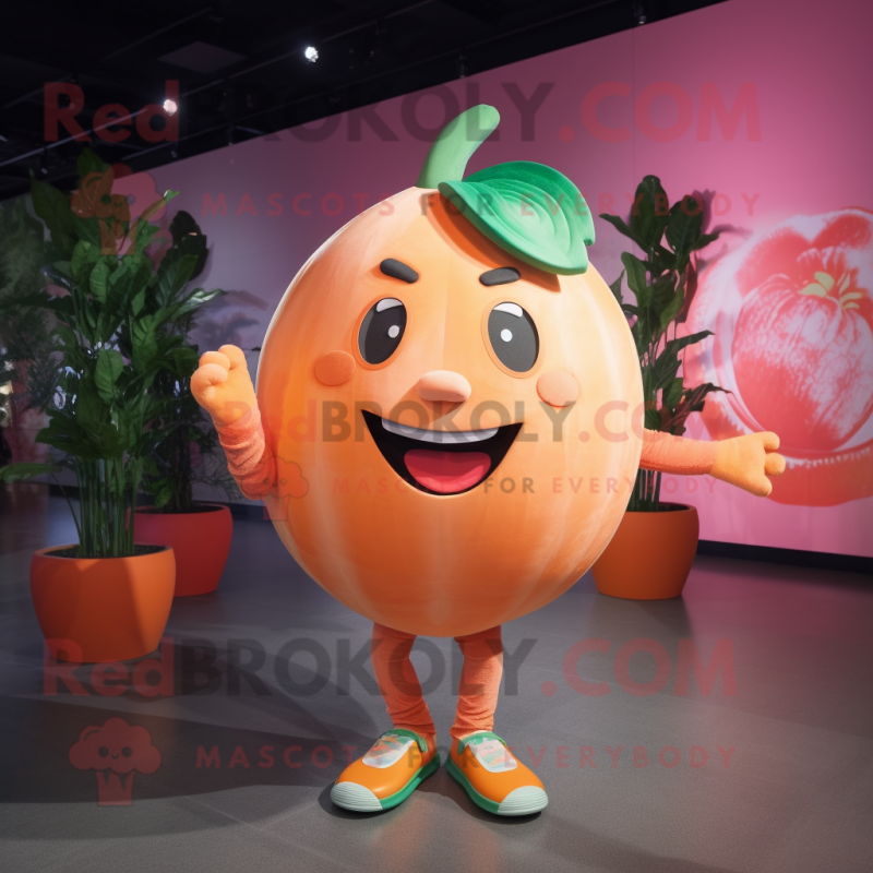 Peach Grapefruit mascot costume character dressed with a Romper and Bracelets