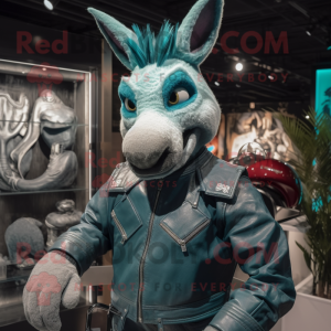 Teal Donkey mascotte...