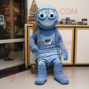 Blå Mummy maskot kostym...
