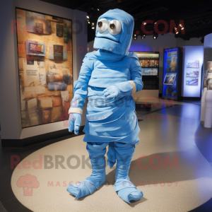 Postava maskota modré mumie...