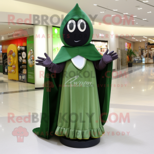 Olive Magician mascot costume character dressed with a Dress and Brooches