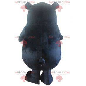 Mascotte de gros ours noir avec les joues rouges -