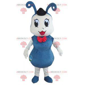 Mascotte de fourmi d'insecte bleu et blanc - Redbrokoly.com