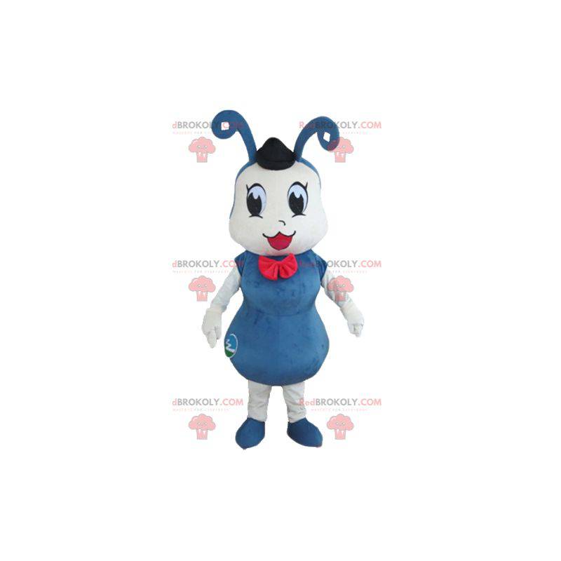 Mascotte formica insetto blu e bianco - Redbrokoly.com