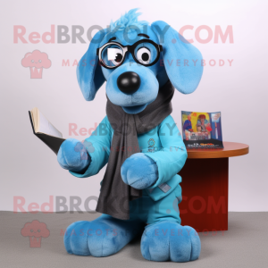 Sky Blue Dog maskot kostym...