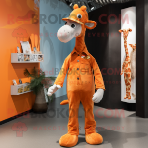 Oransje Giraffe maskot...